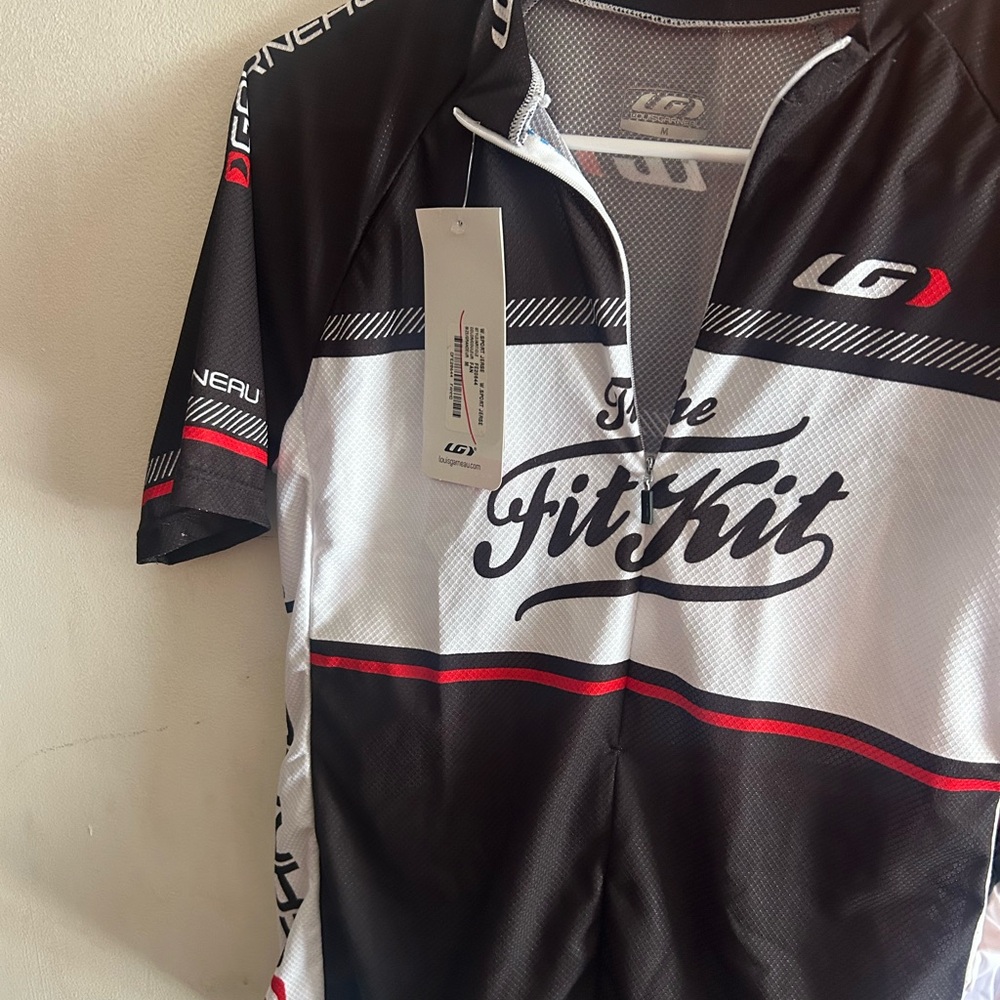 Black and White Athletic Cycling Jersey